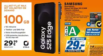 expert Techno Land SAMSUNG Smartphone Galaxy S25 Edge 5G 512GB Titanium Jetblack Angebot