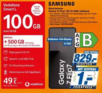 expert Techno Land SAMSUNG Smartphone Galaxy Z Flip7 5G 512GB Jetblack Angebot