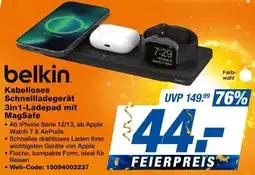 expert Techno Land belkin Kabelloses Schnellladegerät 3in1-Ladepad mit MagSafe Angebot