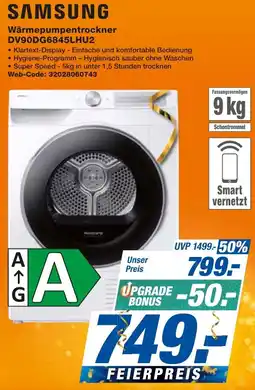 expert Techno Land SAMSUNG Wärmepumpentrockner DV90DG6845LHU2 Angebot