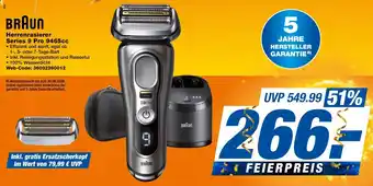 expert Techno Land BRAUN Herrenrasierer Series 9 Pro 9465cc Angebot