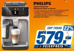expert Techno Land PHILIPS Kaffeevollautomat EP5543/90 Weiß verchromt Angebot