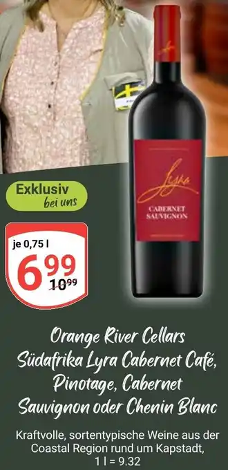 Globus Orange River Cellars Südafrika Lyra Cabernet Café, Pinotage, Cabernet Sauvignon oder Chenin Blanc Angebot