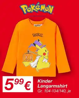 KiK Pokémon kinder langarmshirt Angebot
