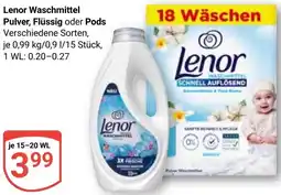 Globus Lenor Waschmittel Pulver, Flüssig oder Pods Angebot