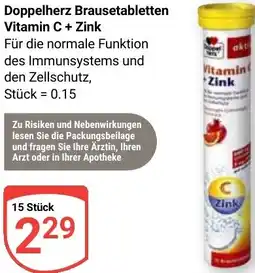 Globus Doppelherz Brausetabletten Vitamin C + Zink Angebot