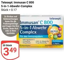 Globus Tetesept: Immusan C 800 5-in-1-Abwehr-Complex Angebot