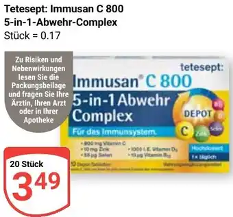 Globus Tetesept: Immusan C 800 5-in-1-Abwehr-Complex Angebot