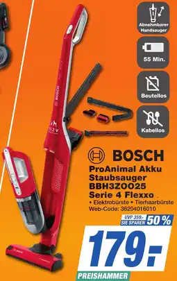 K+B Expert BOSCH ProAnimal Akku Staubsauger BBH3ZOO25 Serie 4 Flexxo Angebot
