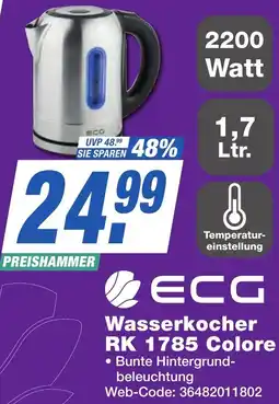 K+B Expert ECG Wasserkocher RK 1785 Colore Angebot