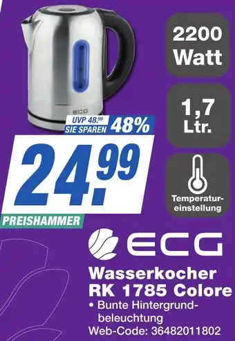 K+B Expert ECG Wasserkocher RK 1785 Colore Angebot