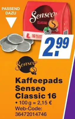 K+B Expert Kaffeepads Senseo Classic 16 Angebot