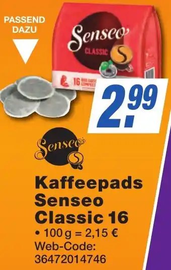 K+B Expert Kaffeepads Senseo Classic 16 Angebot