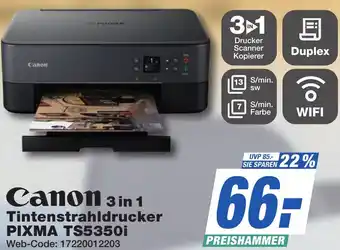 K+B Expert Canon 3 in 1 Tintenstrahldrucker PIXMA TS5350i Angebot