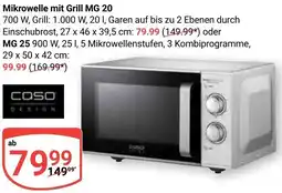 Globus Caso Design Mikrowelle mit Grill MG 20 Angebot