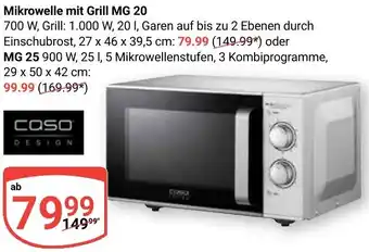 Globus Caso Design Mikrowelle mit Grill MG 20 Angebot
