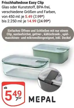 Globus MEPAL Frischhaltedose Easy Clip Angebot