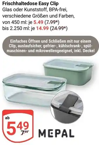 Globus MEPAL Frischhaltedose Easy Clip Angebot