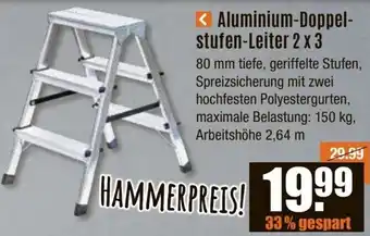 V Baumarkt Aluminium Doppelstufen-Leiter 2 x 3 Angebot