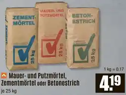 V Baumarkt Mauer- und Putzmörtel, Zementmörtel oder Betonestrich Angebot