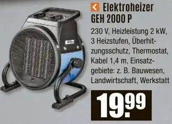 V Baumarkt Elektroheizer GEH 2000 P Angebot
