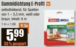 V Baumarkt tesa Gummidichtung E-Profil Angebot