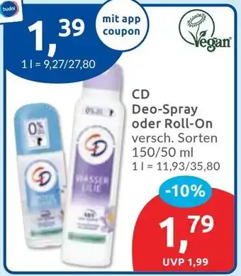 Budni CD Deo-Spray oder Roll-On Angebot