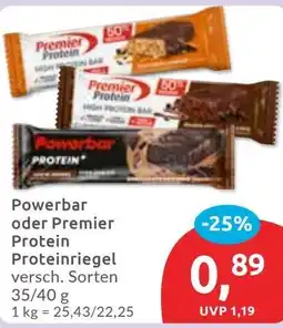 Budni Powerbar oder Premier Protein Proteinriegel Angebot