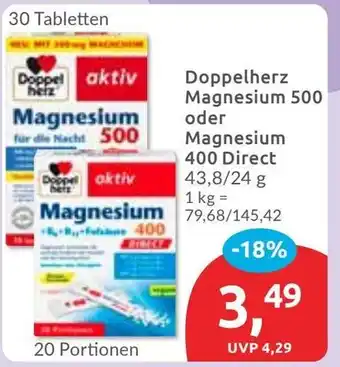 Budni Doppelherz Magnesium 500 oder Magnesium 400 Direct Angebot