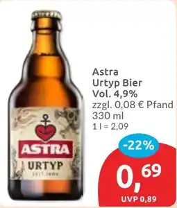 Budni Astra Urtyp Bier Vol. 4,9% Angebot