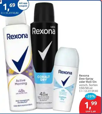 Budni Rexona Deo-Spray oder Roll-On Angebot