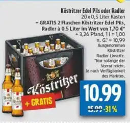 diska Köstritzer Edel Pils oder Radler Angebot