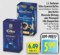 diska J.J. Darboven Eilles Gourmet Kaffee o. Idee Kaffee Klassische Röstung oder Mövenpick Edle Komposition Angebot