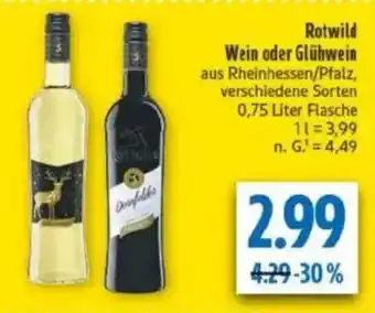 diska Rotwild Wein oder Glühwein Angebot