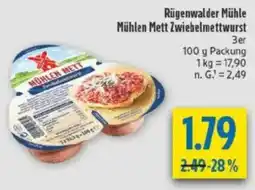 diska Rügenwalder Mühle Mühlen Mett Zwiebelmettwurst Angebot