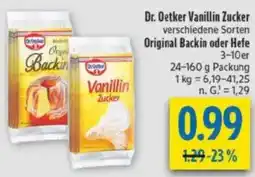 diska Dr. Oetker Vanillin Zucker Original Backin oder Hefe Angebot