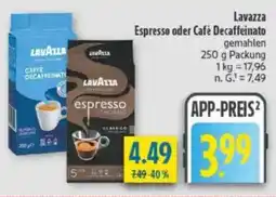 diska Lavazza Espresso oder Cafe Decaffeinato Angebot