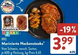 Aldi Süd BBQ Marinierte Nackensteaks Angebot