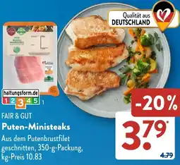 Aldi Süd FAIR & GUT Puten-Ministeaks Angebot