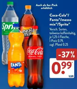 Aldi Süd Coca-Cola/ Fanta/mezzo mix/Sprite Angebot