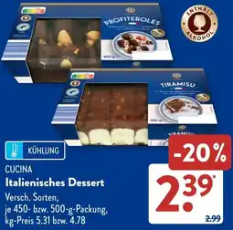 Aldi Süd CUCINA Italienisches Dessert Angebot