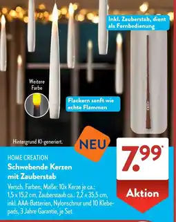 Aldi Süd HOME CREATION Schwebende Kerzen mit Zauberstab Angebot