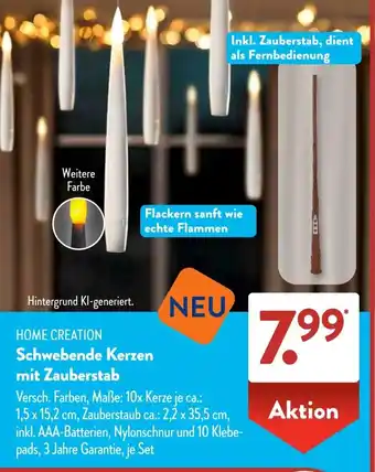 Aldi Süd HOME CREATION Schwebende Kerzen mit Zauberstab Angebot