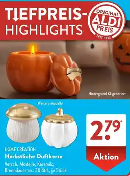 Aldi Süd HOME CREATION Herbstliche Duftkerze Angebot