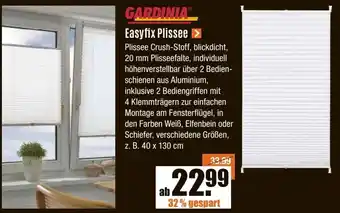 V Baumarkt GARDINIA Easyfix Plissee Angebot
