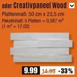 V Baumarkt Creativpaneel Wood Angebot