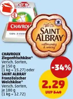 PENNY CHAVROUX Ziegenfrischkäse oder SAINT ALBRAY Französischer Weichkäse Angebot