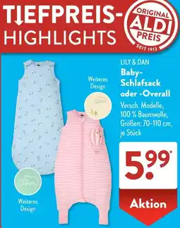 Aldi Süd LILY & DAN Baby Schlafsack oder Overall Angebot