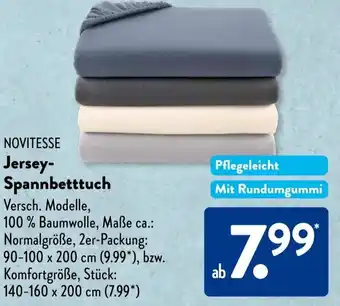 Aldi Süd NOVITESSE Jersey Spannbetttuch Angebot