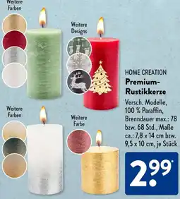 Aldi Süd HOME CREATION Premium Rustikkerze Angebot